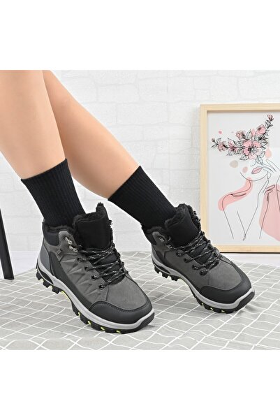 Tmall Women's boots, Made of -leather with fur lining, GD1117, Grey