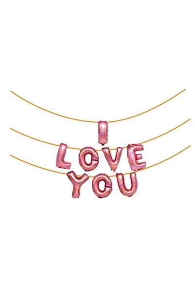 OEM Σε αγαπώ ροζ χρυσό σετ μπαλονιών 45 cm, 6 m