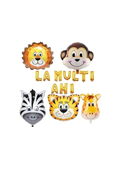 Domi Party & Gifts Set de 15 baloane cu animale de 30 cm și ghirlandă cu lite...