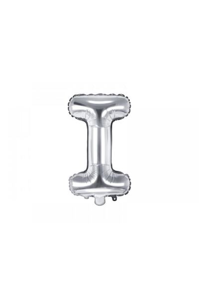 DECO Μεταλλικό μπαλόνι με γράμμα I, ασημί, 35 cm