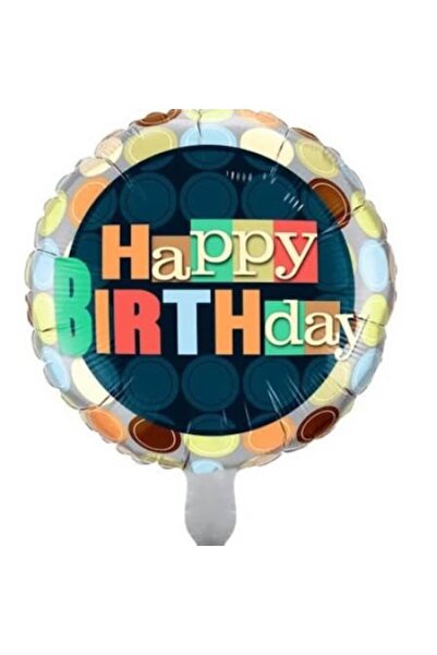 Domi Party & Gifts Balon rotund din folie, multicolor, „La mulți ani”, 45 cm