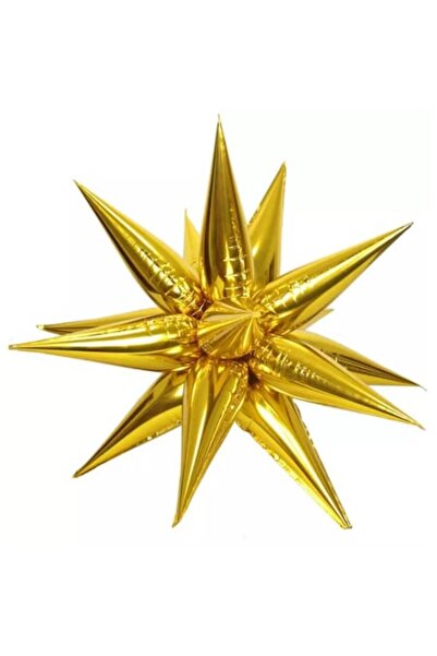 Shop Carnaval Express 3D Αστεράτο Μπαλόνι Φύλλου, Χρυσό, 45 εκ.