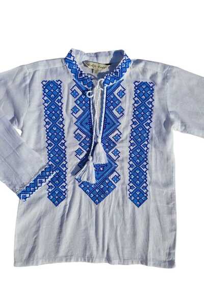 OEM Camasa Traditionala baieti, alb / albastru,