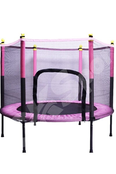 CKSpor 140CM Trambolin – Fileli Çocuk Spor ve Egzersiz Pembe Trambolini