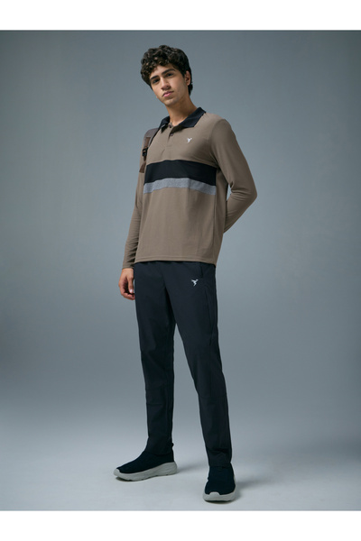 Technosport By Styli Men Slim Fit Contrast Panel Polo