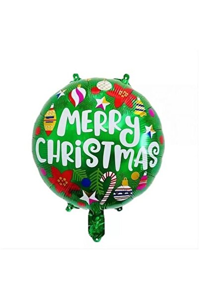 Domi Party & Gifts Balon folie rotund, alb verde, Crăciun Fericit, 45 cm, Par...