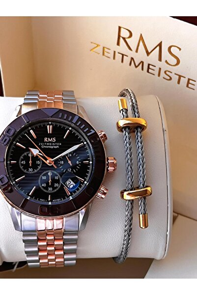 RMS Romanson 2 Years Warranty Steel Strap Steel Case 5 Atm Water Resistant Men's Wristwatch Ag1561.06