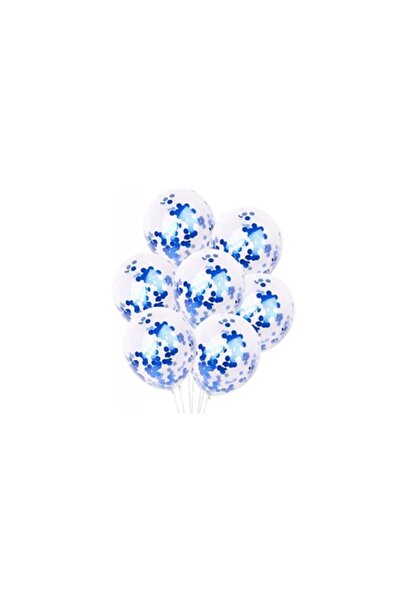 Domi Party & Gifts Set de 5 baloane din latex albastre cu confetti