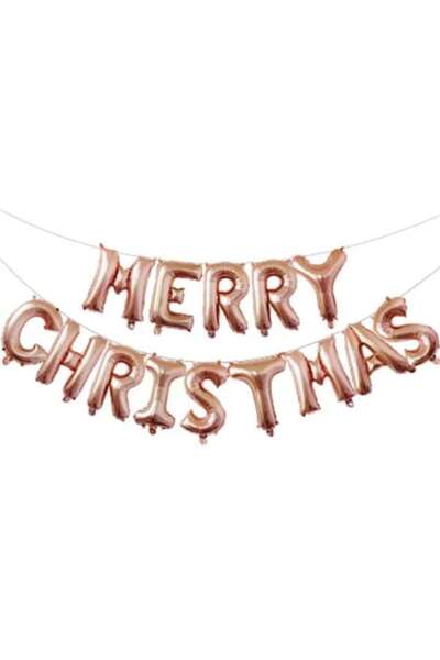 Domi Party & Gifts Set baloane cu litere, Crăciun Fericit, Auriu Roz