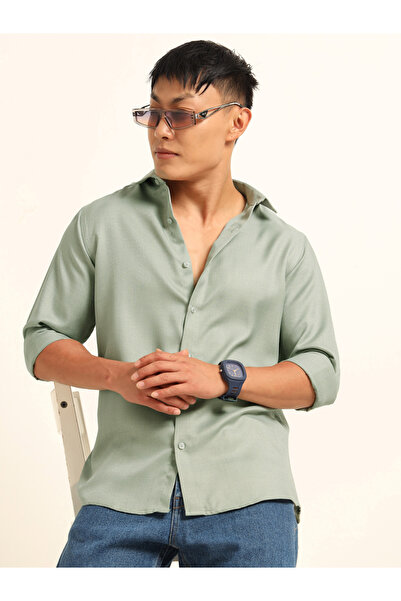 Bushirt By Styli Men Green Classic Casual Shirt