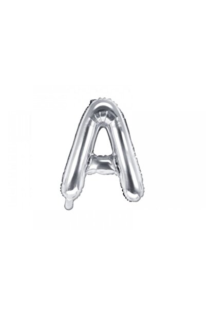 DECO Metallic foil balloon letter A, Silver, 35cm