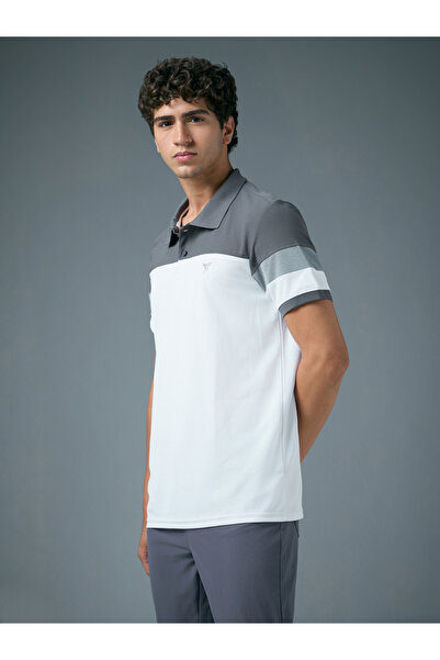Technosport By Styli Men Slim Fit Color Block Pique Polo