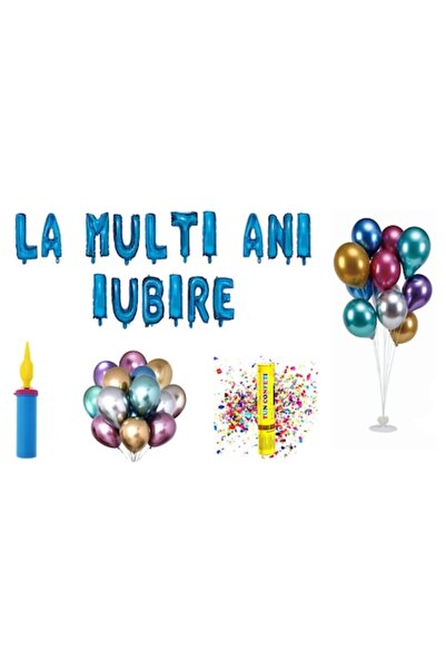 OEM Set baloane „La mulți ani, dragoste”, cadou pentru decor tort, 67 buc, al...