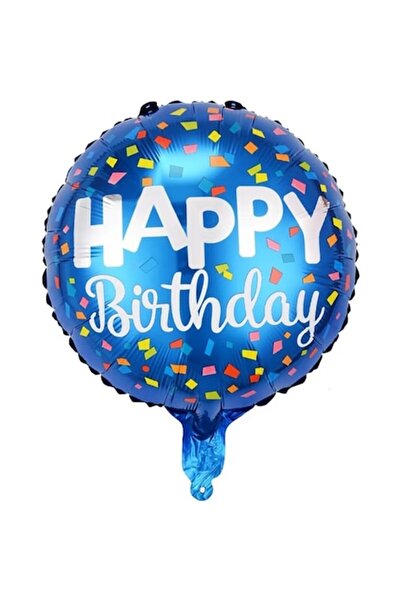 Domi Party & Gifts Balon folie rotund, albastru, La multi ani, 45 cm, Party Shop