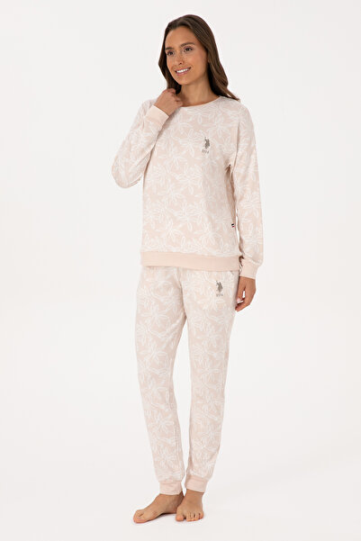 U.S. Polo Assn. Kadın Krem Pijama Takımı 50318876-VR071