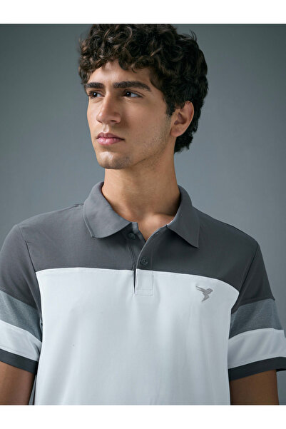 Technosport By Styli Men Slim Fit Color Block Pique Polo