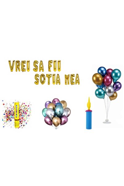 OEM Σετ μπαλονιών «Θα γίνεις γυναίκα μου;», διακοσμητικό για τούρτα, 78 τεμ.,...