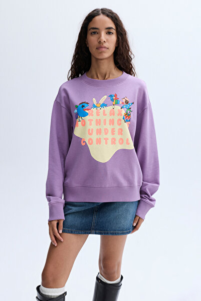 Mudo سويت شيرت مطبوع برقبة دائرية