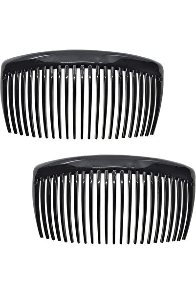 Generic Camila Paris CP2910 French Side Combs, Large 2-Pack, Curved Cellulose - Black