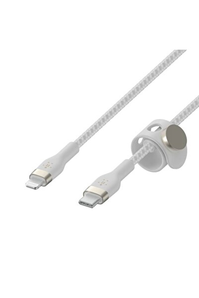 Belkin BOOST CHARGE PRO Flex USB-C to Lightning Cable, Braided Silicone, 1 m, White