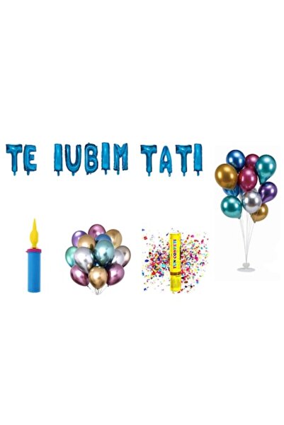 OEM Set baloane „Te iubesc, tată”, decor tort, 72 buc, albastru