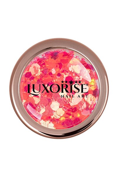 LUXORISE Νέον Φωσφορίζον Γκλίτερ Νυχιών, Έντονο Ροζ