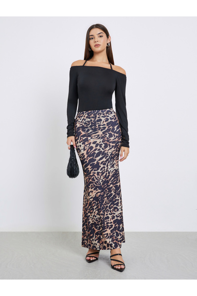 Take Two By Styli Black Long Sleeve Halter Neck Bodysuit