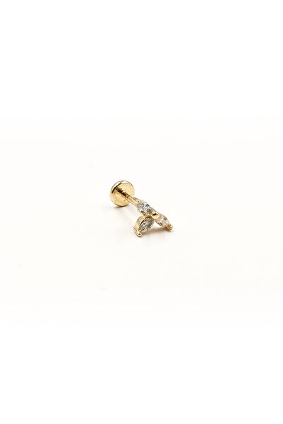 Sose Moda Minimal Zirkon Taşlı Tragus Piercing – Gold | Alerji Yapmaz, Uzun Ö...