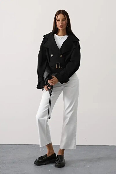 cemo Short Trench Coat with Belt Detail