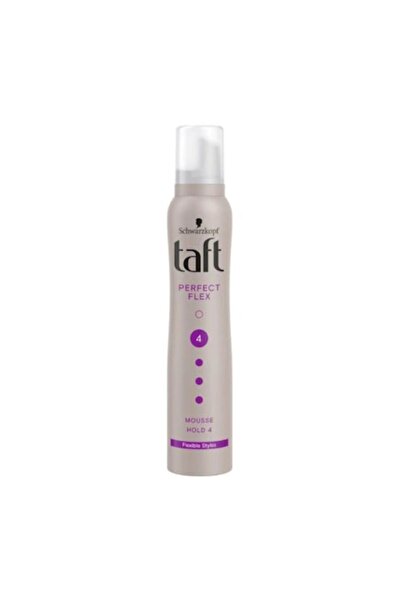 Taft Set 4 x Perfect Flex Hair Mousse, Hold Level 4, Vegan Formula, 200 ml