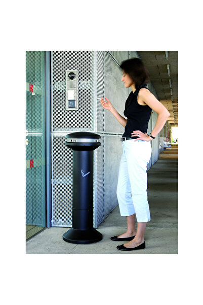 Other Popielniczka wolnostojąca zewnętrzna czarna z pojemnikiem 15L