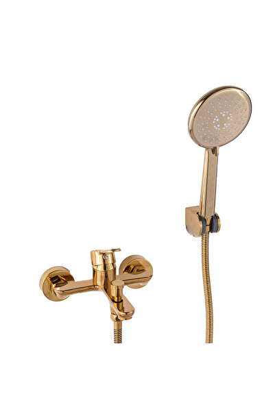 Trendy's Μπαταρία μπανιέρας με σταθερό στόμιο, χρυσή