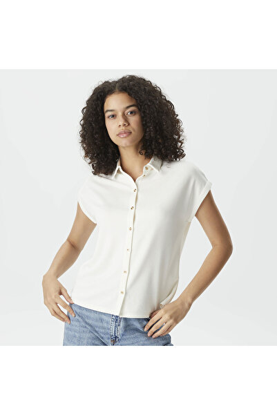 Nautica Kadın Kırık Beyaz Relaxed Fit Gömlek