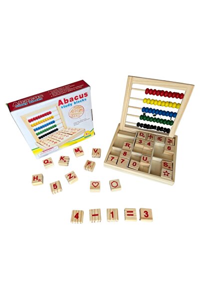 OEM Educational wooden abacus with beads, numbers, arithmetic signs and letters