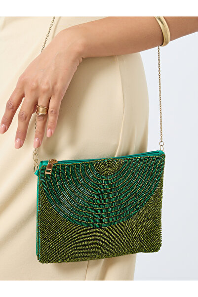 Styli Embellished Beaded Clutch