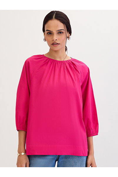 Femmella By Styli Pink Poplin Back Tie-Up Top