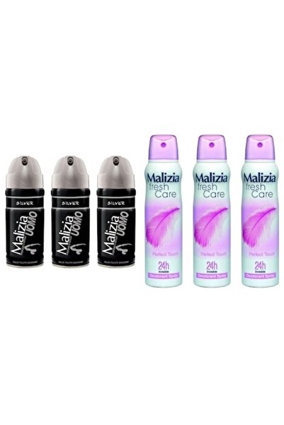 Malizia Set variat 6x (3x Men Silver 150ml + 3x Fresh Care 150ml) - protecție...