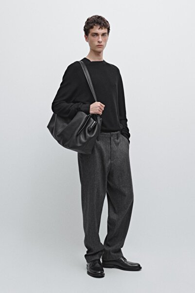 Massimo Dutti Straight fit yün karışımlı pantolon