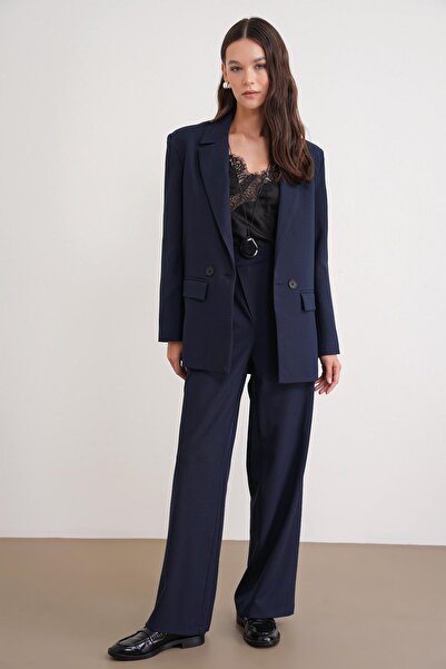 Mixray 4516 Жіночий блейзер без підкладки, синій