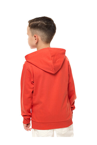 Victor and Jane By Styli Boys Red Pole Graphic Print Hoodie