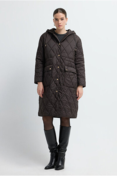 adL Kapüşonlu Kapütone Uzun Mont