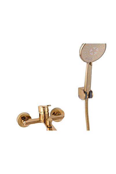 Trendy's Μπαταρία μπανιέρας με σταθερό στόμιο, χρυσή