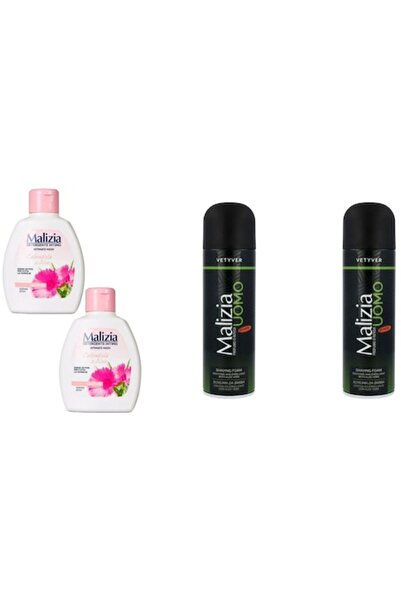 Malizia Variety Set - 2x Intimate Liquid Soap 200ml (Aloe/Calendula) + 2x Sha...