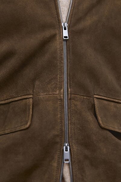 Massimo Dutti Soluk efektli yumuşatılmış süet ceket