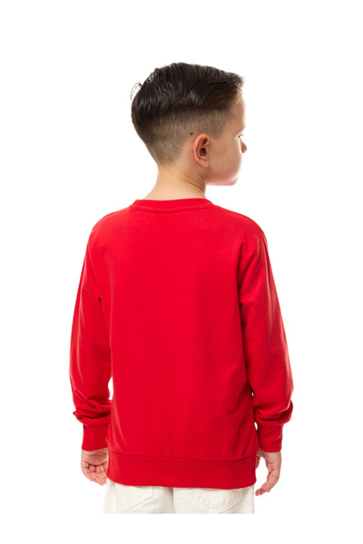 Victor and Jane By Styli Boys Red Graphic Print Sweatshirt