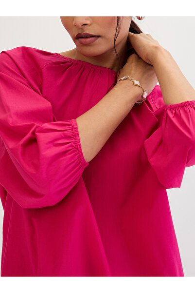 Femmella By Styli Pink Poplin Back Tie-Up Top