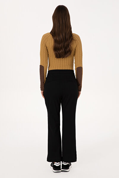 U.S. Polo Assn. Women's Black Slim Flare Fit Canvas Pants 50316912-Vr046