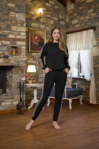 Cossy By Aqua Long Sleeve Leopard Detail Home Wear Cossybyaqua 26281