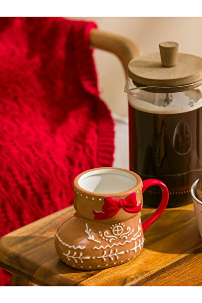 LC Waikiki Lcw Home Brown Christmas Themed Ceramic Mug 360 ml