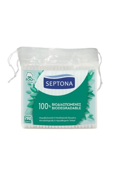 Septona Pachet de dopuri de urechi din bumbac, 3 x pungă, 200 buc.